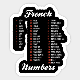 French Numbers Sticker